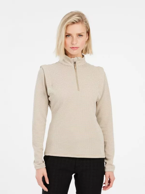PRTIVORY 1/4 zip active top BambooBeige